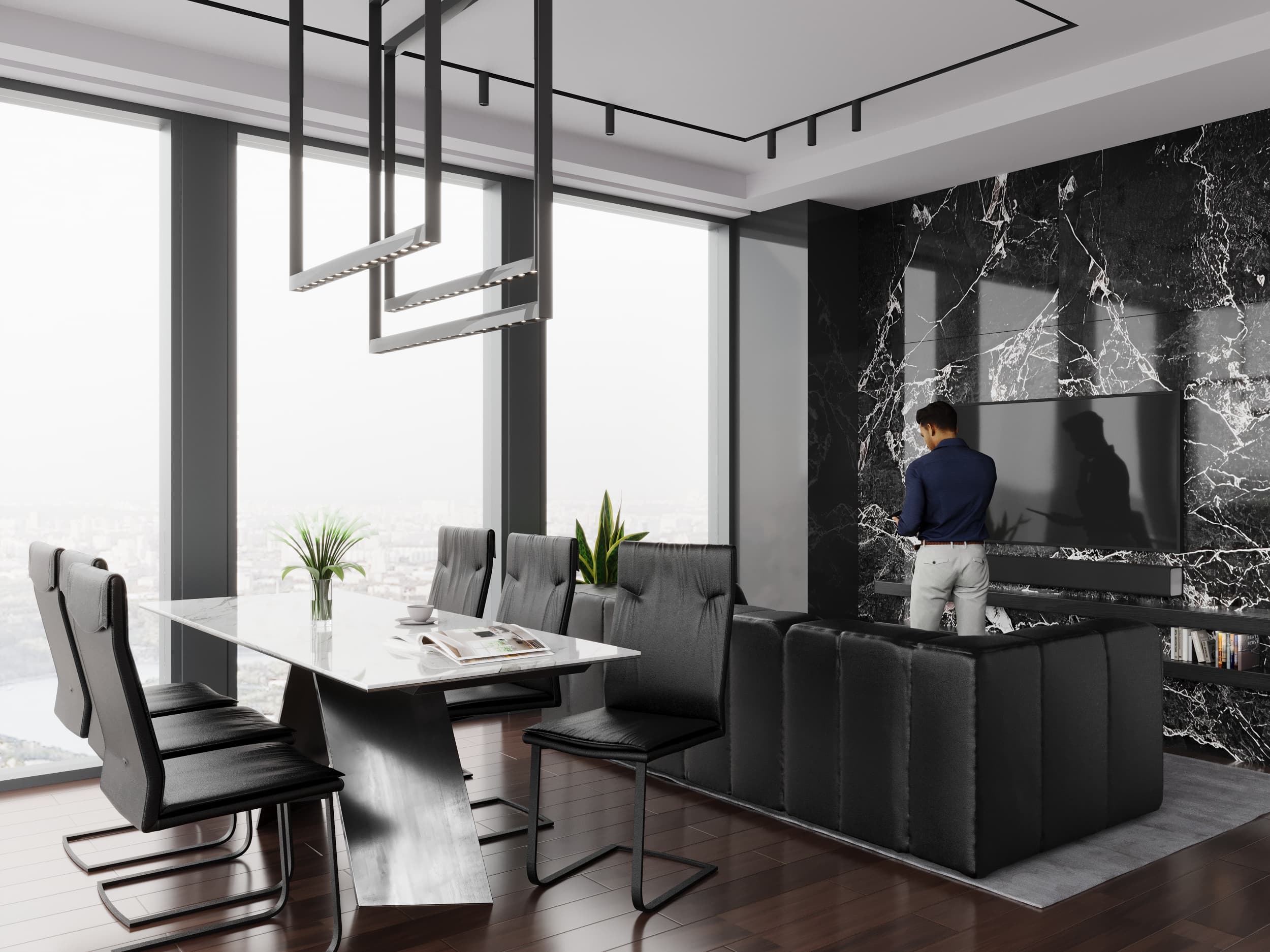 Wohnzimmer Innenvisualisierung